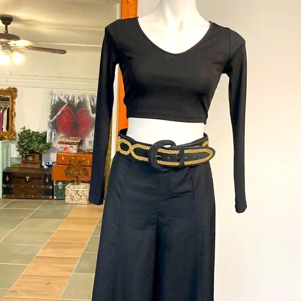 Vintage  genuine suede leather belt